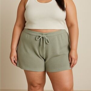 Skims Cozy Knit Lounge Shorts – Sage Green 4X